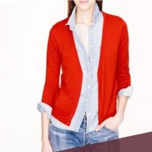 J.Crew Red Cotton Cardigan Sweater Size XS